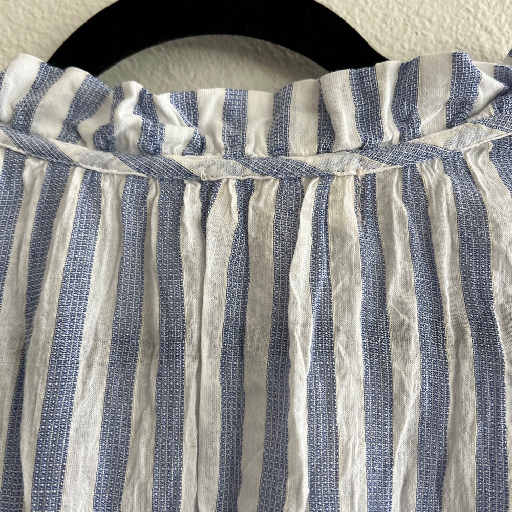 Cloth & Stone Womens Striped Ruffled V-Neck XS - Picture 4 of 4